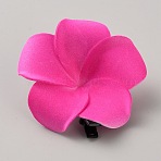 EVA Alligator Hair Clips, Flower, with Iron, Deep Pink, 53x56x24~25mm(PHAR-WH0011-17A)