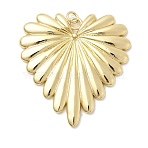 Heart Charms Brass Pendants, Long-Lasting Plated, Rack Plating, Lead Free & Cadmium Free, with Jump Ring, Real 18K Gold Plated, 42x40x3mm, Hole: 3mm(KK-H529-62B-G)