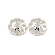 925 Sterling Silver Bead Caps, Multi-Petal, Flower, Silver, 6x1.8mm, Hole: 1.2mm, about 111pcs/10g(STER-C007-03B-S)