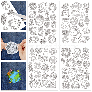 4 Sheets 11.6x8.2 Inch Stick and Stitch Embroidery Patterns, Non-woven Fabrics Water Soluble Embroidery Stabilizers, Map, 297x210mmm(DIY-WH0455-063)