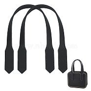 PU Imitation Leather Sew on Bag Straps, DIY Purse Making Supplies, Black, 46x1.55~2.55x0.4cm, Hole: 1.2mm(FIND-WH0110-495A)