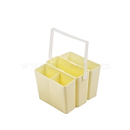 Plastic Detachable Wash Pen Barrel, Painting Brush Washing Bucket, Art Supplies for Drawing Home School, Rectangle, Yellow, 14x12.8x9.5cm(DRAW-PW0004-002B-02)