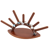 Eye Moon Wood Ring Holder Display, Sienna, 19.6x7.65x10.3cm(RDIS-WH0015-04)