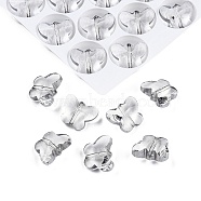 120Pcs Glass Beads, Butterfly, Silver, 11.5x15x7mm, Hole: 1.4mm(GLAA-E033-01A)