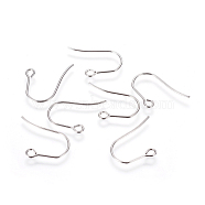 316 Surgical Stainless Steel Earring Hooks, with Horizontal Loop, Stainless Steel Color, 18~19x13~14x0.7mm, Hole: 2mm, Pin: 0.7mm(X-STAS-F216-03P-A)