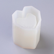 DIY Brush Pot Silicone Molds, Resin Casting Molds, For UV Resin, Epoxy Resin Jewelry Making, Heart, White, 62.5x55x49mm(DIY-G010-54)
