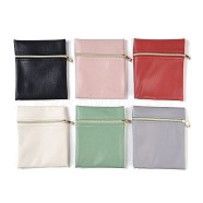 Imitation Leather Jewelry Storage Zipper Bags, for Earrings, Rings, Bracelets, Rectangle, Mixed Color, 14x12x0.7cm(ABAG-G016-01D)