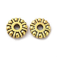 Tibetan Style Alloy Beads, Cadmium Free & Lead Free, Flat Round, Antique Golden, 9x2mm, Hole: 2.5mm, about 1428pcs/1000g(FIND-A035-08AG)