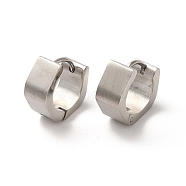 Polishing 304 Stainless Steel Polygon Hoop Earrings, Stainless Steel Color, 13x6mm(EJEW-P255-08P)