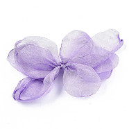 Bowknot Organza Ornament Accessories, For DIY Jewelry Making Craft, Lilac, 85~92x37~50mm(X-FIND-S303-04C)