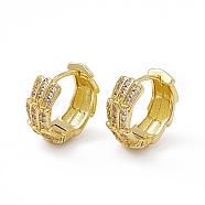 Clear Cubic Zirconia Oval Wrap Thick Hoop Earrings, Rack Plating Brass Jewelry for Women, Cadmium Free & Nickel Free & Lead Free, Real 18K Gold Plated, 14.5x16x6mm, Pin: 0.8mm(EJEW-M210-22G)