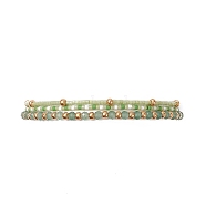 3Pcs 3 Style Natural Green Aventurine & Glass Seed Beaded Stretch Bracelets Set for Women, Inner Diameter: 1-7/8~2 inch(4.8~5cm), 1Pc/style(BJEW-JB09171-04)