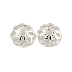 925 Sterling Silver Bead Caps, Multi-Petal, Flower, Silver, 6x1.8mm, Hole: 1.2mm, about 111pcs/10g(STER-C007-03B-S)