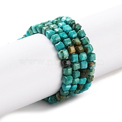 Natural Howlite Beads Strands, Dyed, Faceted Table Cut Cube, Medium Turquoise, 3.5x3.5x3.5mm, Hole: 0.8mm, about 110~116pcs/strand, 15.55~15.75''(39.5~40cm)(G-G001-A03-07)