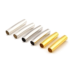 Brass Tube Beads, Curved Tube, Mixed Color, 25x5mm, Hole: 4.5mm(KK-D040-12)