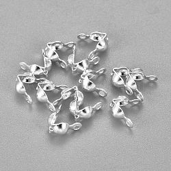 304 Stainless Steel Bead Tips, Calotte Ends, Clamshell Knot Cover, Silver, 7.5x4x3.5mm, Hole: 1.2mm, Inner Diameter: 3.5mm(STAS-H436-27S)
