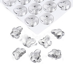 120Pcs Glass Beads, Butterfly, Silver, 11.5x15x7mm, Hole: 1.4mm(GLAA-E033-01A)