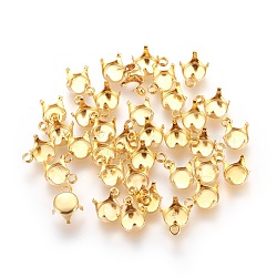 304 Stainless Steel Rhinestone Claw Charms Settings, Golden, 10x7mm, Hole: 1.6mm(X-STAS-P227-16G)