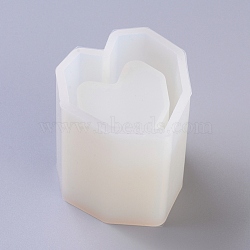 DIY Brush Pot Silicone Molds, Resin Casting Molds, For UV Resin, Epoxy Resin Jewelry Making, Heart, White, 62.5x55x49mm(DIY-G010-54)