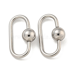 Non-Tarnish 304 Stainless Steel Screw Carabiner Lock Charms, for Necklaces Making, Quick Links, Oval, 26x12.5x2mm(STAS-C092-03B-P)