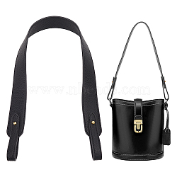 PU Leather Wide Bag Shoulder Straps, with Iron Ball Head Stud, for Bag Basket Replacement Accessories, Black, 66.5x3.25x0.35cm(FIND-WH0135-88B)