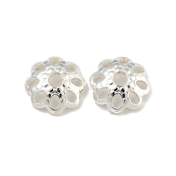 925 Sterling Silver Bead Caps, Multi-Petal, Flower, Silver, 6x1.8mm, Hole: 1.2mm, about 111pcs/10g