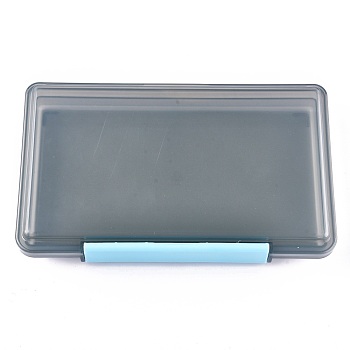 Rectangle Polypropylene(PP) Bead Storage Containers Box, with Hinged Lids, for Small Items and Other Craft Projects, Light Grey, 23x13.7x3.7cm