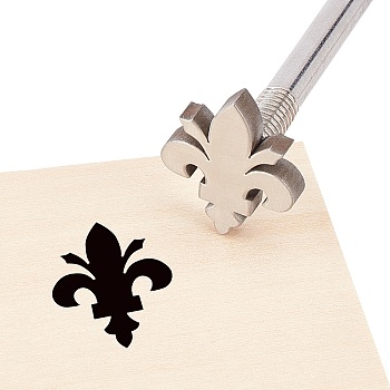 Branding Stainless Steel Stamps, Bent Head, for Cake/Wood/Leather, Flower of Life Pattern, 315x30x30mm