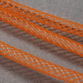 Plastic Net Thread Cord, Dark Orange, 10mm, 30Yards