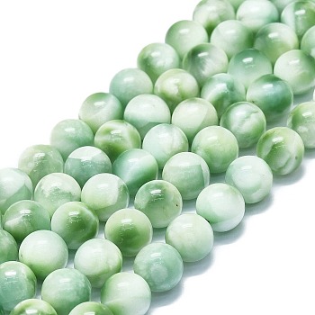 Natural Glass Beads Strands, Round, 10~11mm, Hole: 1mm, about 37~39pcs/strand, 5.35''~15.75''(39~40cm)