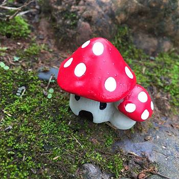 Resin Mushroom Mini Model Display Decorations, Micro Landscape Accessories, Pretending Prop Decorations, Red, 25x35mm