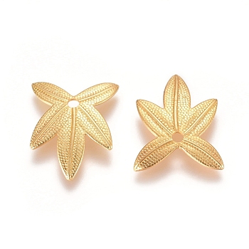 Autumn Theme Brass Filigree Pendants, Maple Leaf Charms, Golden, 14.5x11x1mm, Hole: 1.4mm