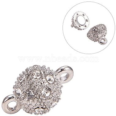 Alloy Rhinestone Magnetic Clasps with Loops(RB-PH0005-01)-2