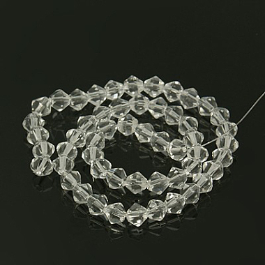 Half-Handmade Transparent Glass Beads Strands(GB6mmC01)-2