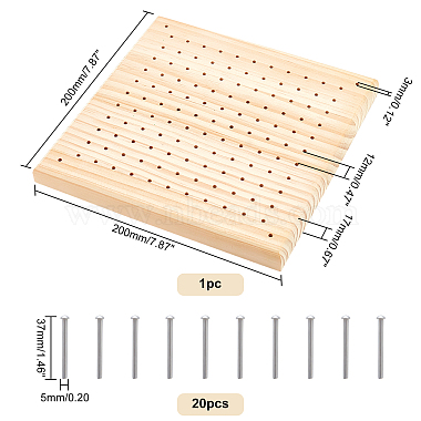 Tablero de bloqueo de crochet de madera pandahall elite(AJEW-PH0007-12)-2