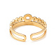 Crystal Rhinestone Donut Open Cuff Ring(RJEW-I096-21G)-3