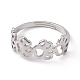 201 Stainless Steel Hollow Out Dog Paw Prints Adjustable Ring for Women(RJEW-K238-10P)-1