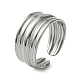 304 Stainless Steel Grooved Open Cuff Ring(RJEW-L110-007P)-1