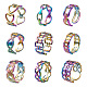 Mega Pet 9Pcs 9 Styles Rainbow Color 304 Stainless Steel Cuff Rings(RJEW-MP0001-01)-1