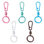 5Pcs Spray Painted Alloy Iron Spring Gate Ring, Mixed Color, 85x29.5~30x9.2~10mm(FIND-TA0008-67)