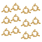304 Stainless Steel Spring Ring Clasps, Ring, Real 24K Gold Plated, 12.5x4mm, Hole: 2.5mm, 12pcs(STAS-PH0019-76)