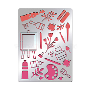 Custom Stainless Steel Cutting Dies Stencils, for DIY Scrapbooking/Photo Album, Decorative Embossing, Matte Stainless Steel Color, Paintbrush Pattern, 19x14cm(DIY-WH0289-037)