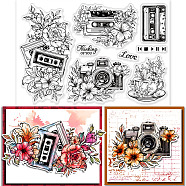 Custom PVC Plastic Clear Stamps, for DIY Scrapbooking, Photo Album Decorative, Cards Making, Flower, 160x110x3mm(DIY-WH0448-0554)