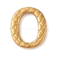 304 Stainless Steel Linking Rings, Textured Oval, Real 18K Gold Plated, 12x10x2mm, Inner Diameter: 8.5x5mm(STAS-M061-03G-04)