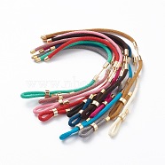 Braided Nylon Cord Bracelet Making, with Brass Findings, Mixed Color, 9-1/2 inch(24cm), Link: 30x4mm(MAK-A017-D01)