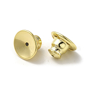 Rack Plating Brass Ear Nuts, Bullet Ear Nuts, Long-Lasting Plated, Real 18K Gold Plated, 10x7mm, Hole: 0.7mm(KK-G480-06G)