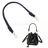 Cowhide Bag Straps, with Zinc Alloy Swivel Clasps, Black, 69.5x2.75x1.6cm(DIY-WH0185-46B)