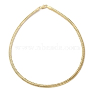 Rack Plating Brass Flat Rope Chain Necklaces, Long-Lasting Plated, Cadmium Free & Lead Free, Real 18K Gold Plated, 15.94 inch(40.5cm)(NJEW-A009-02G)