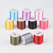 Nylon Thread, Rattail Satin Cord, Mixed Color, 2mm, about 4.37 yards(4m)/roll(NWIR-G017-B)