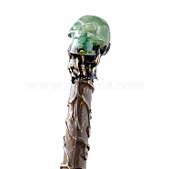 Skull Natural Aventurine Magic Wand with Resin Stick, Home Decorations Costume Props Cosplay Accessories, 320mm(PW-WG2DDC6-06)